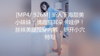 [MP4/ 926M] 新人下海甜美小妹妹！情趣猫耳朵卡哇伊！丝袜美腿没穿内裤，掰开小穴特写