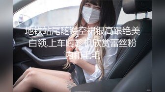 地铁站尾随镂空裙银高跟绝美白领,上车时趁机欣赏蕾丝粉内和毛毛