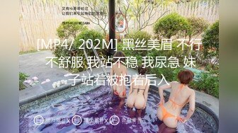 [MP4/ 202M] 黑丝美眉 不行 不舒服 我站不稳 我尿急 妹子站着被抱着后入